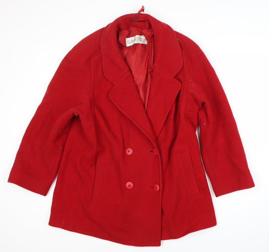 Eastex Women's Red Wool Pea Coat Size 14