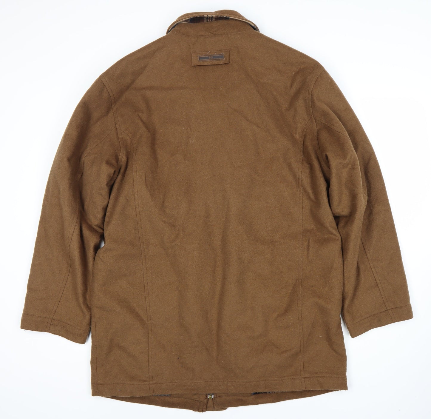 Thermore Men's Brown Regular Fit Mid-Length Overcoat