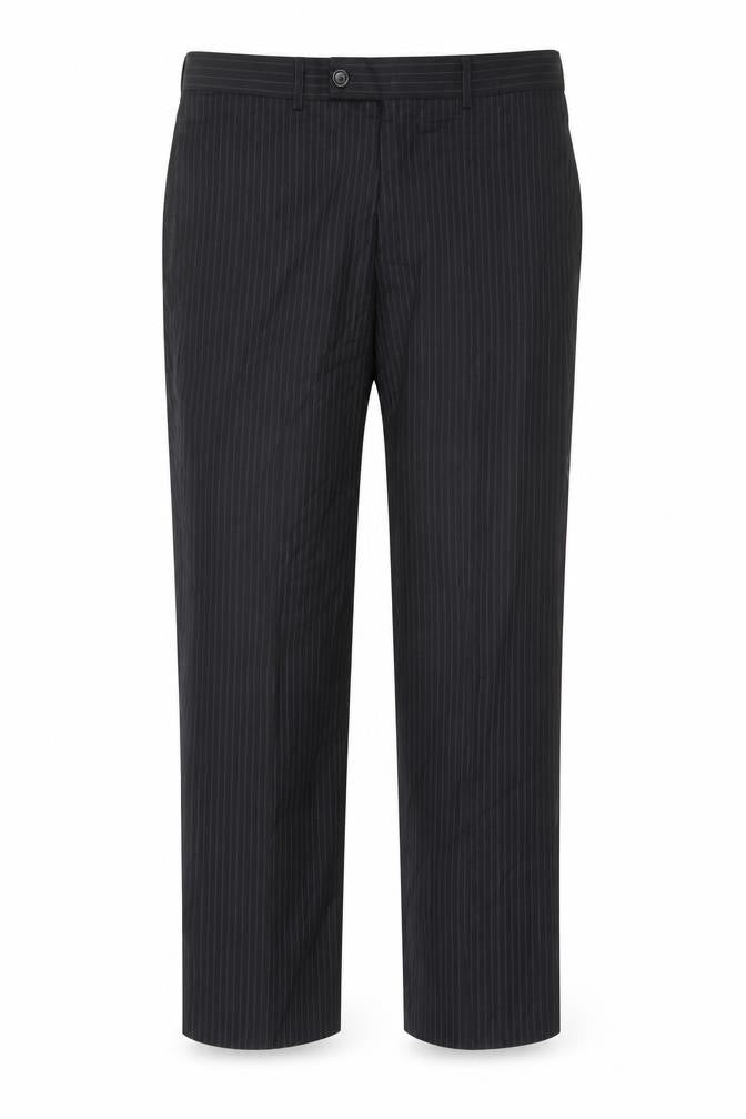 Hugo Boss Men's Black Striped Classic Trousers, Size 54
