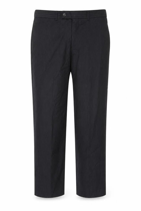Hugo Boss Men's Black Striped Classic Trousers, Size 54
