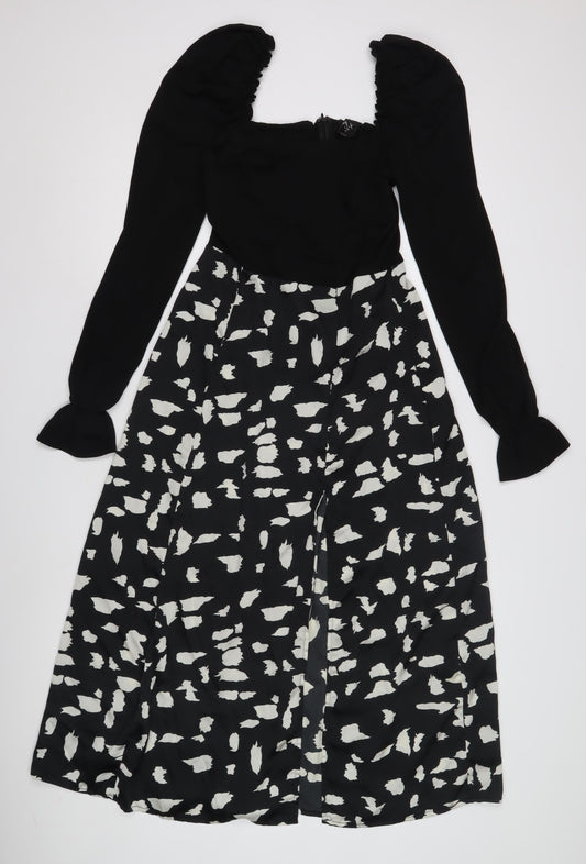 A X Women’s Black Animal Print Dress Size 12
