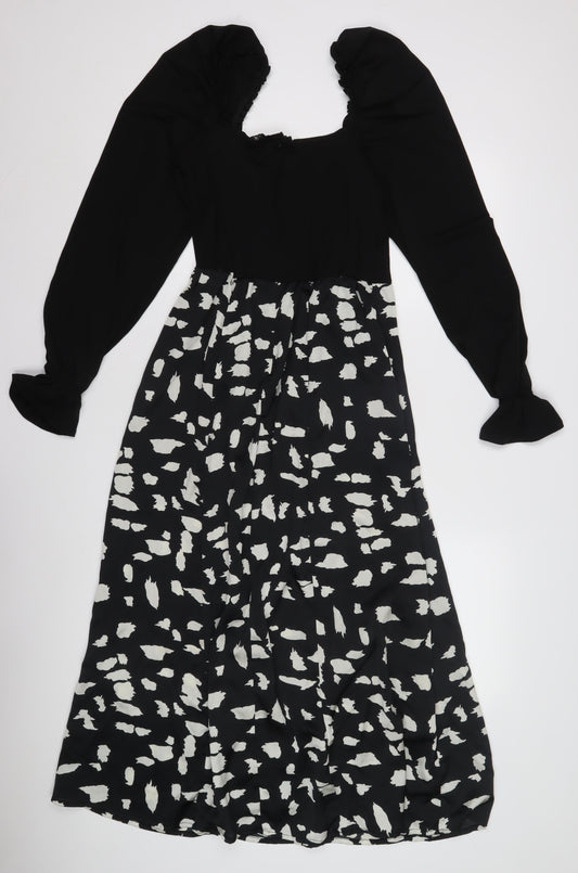 A X Women’s Black Animal Print Dress Size 12