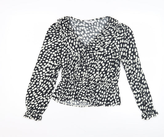 Dorothy Perkins Women's Black Ruffle Blouse Size 8