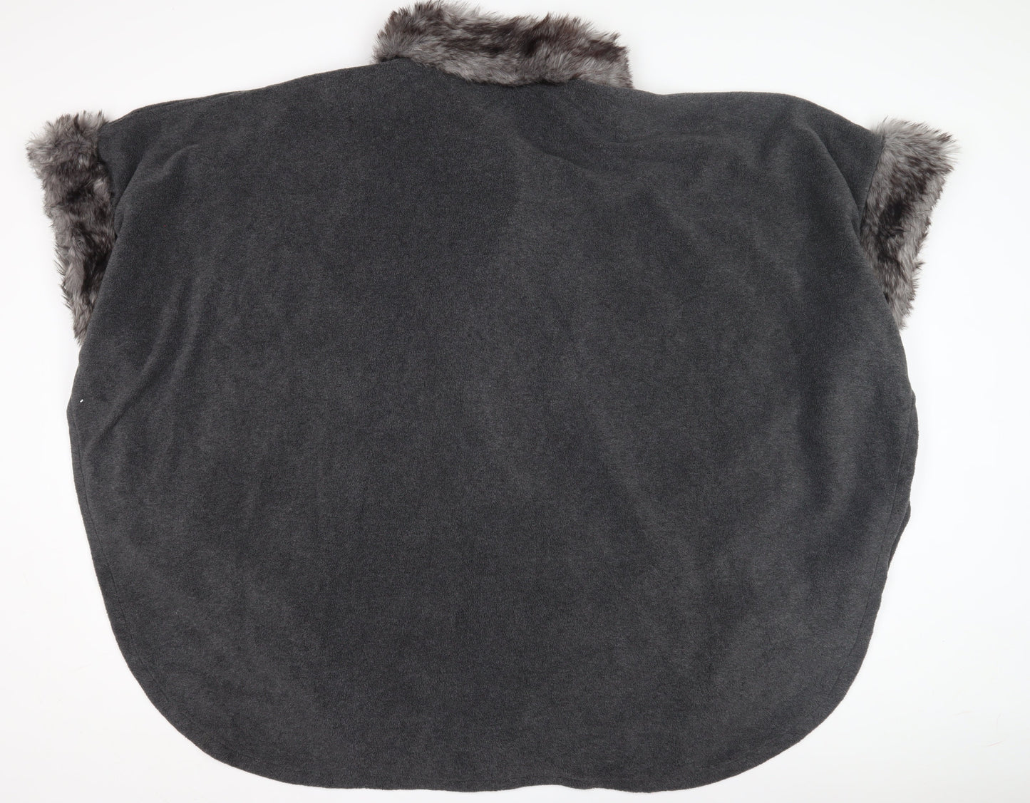 Bonmarche Women's Grey Faux Fur Trim Cape, S/M