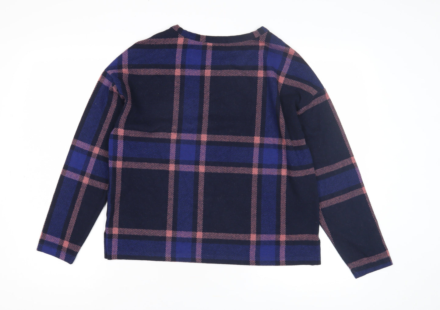 Marks and Spencer Women's Size 10 Blue Check Long Sleeve Top