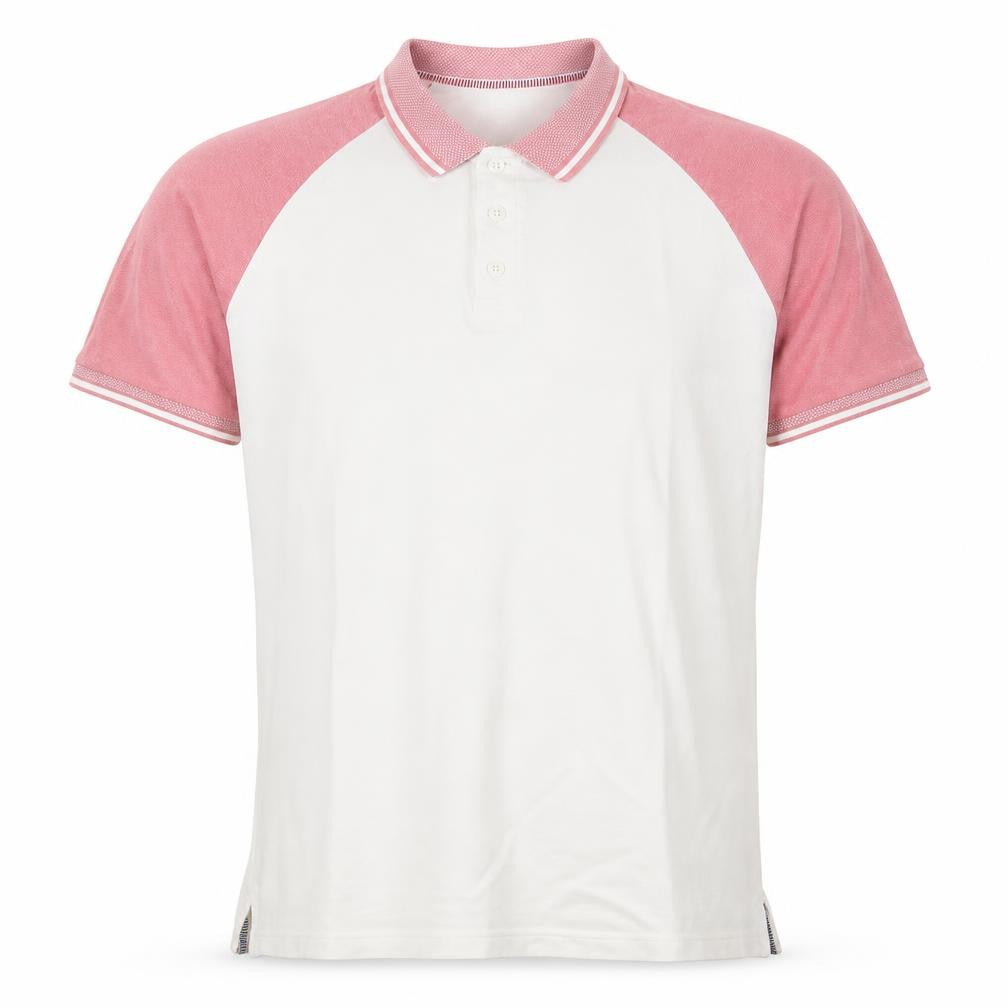 Jacamo Men's Pink Colourblock Polo Shirt - Size L