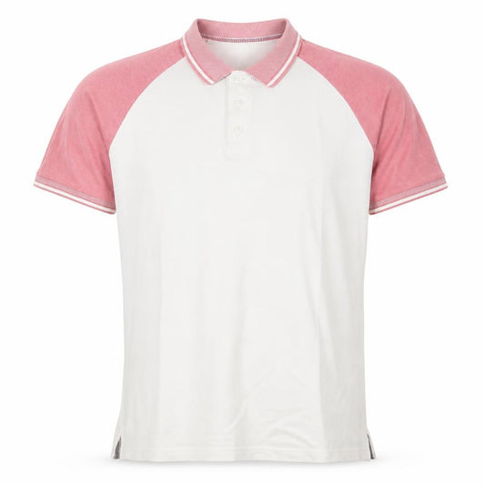 Jacamo Men's Pink Colourblock Polo Shirt - Size L