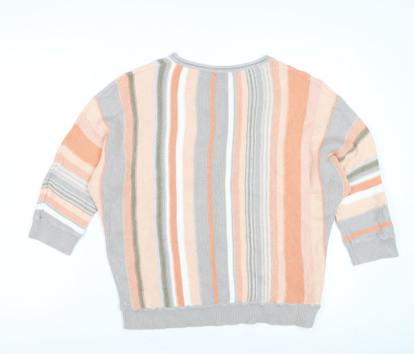M&Co Women's Multicoloured Striped Cotton Jumper, Size 14