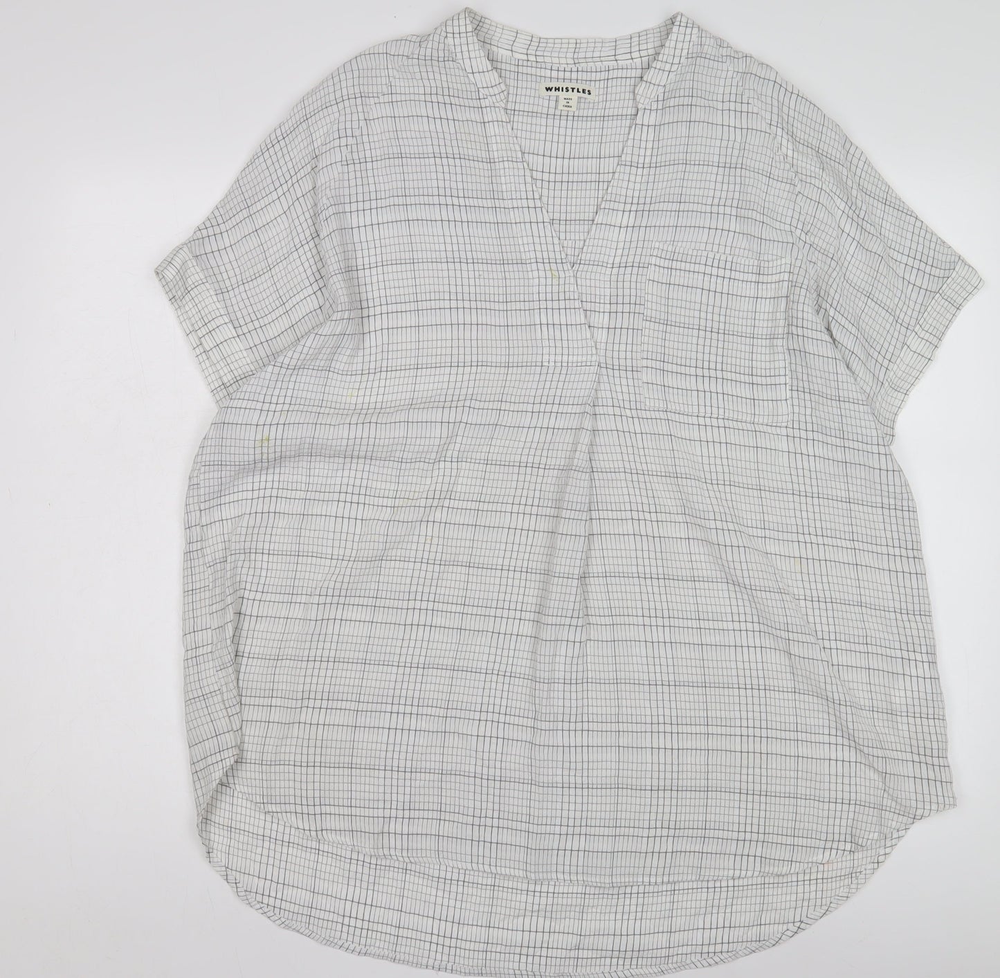 Womens UK Size S Whistles White Cotton Blouse