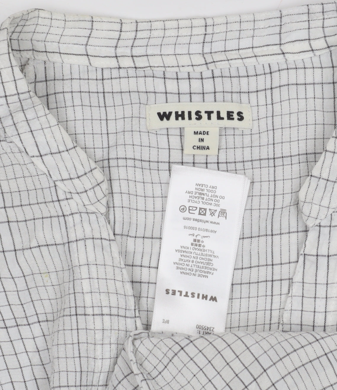 Womens UK Size S Whistles White Cotton Blouse