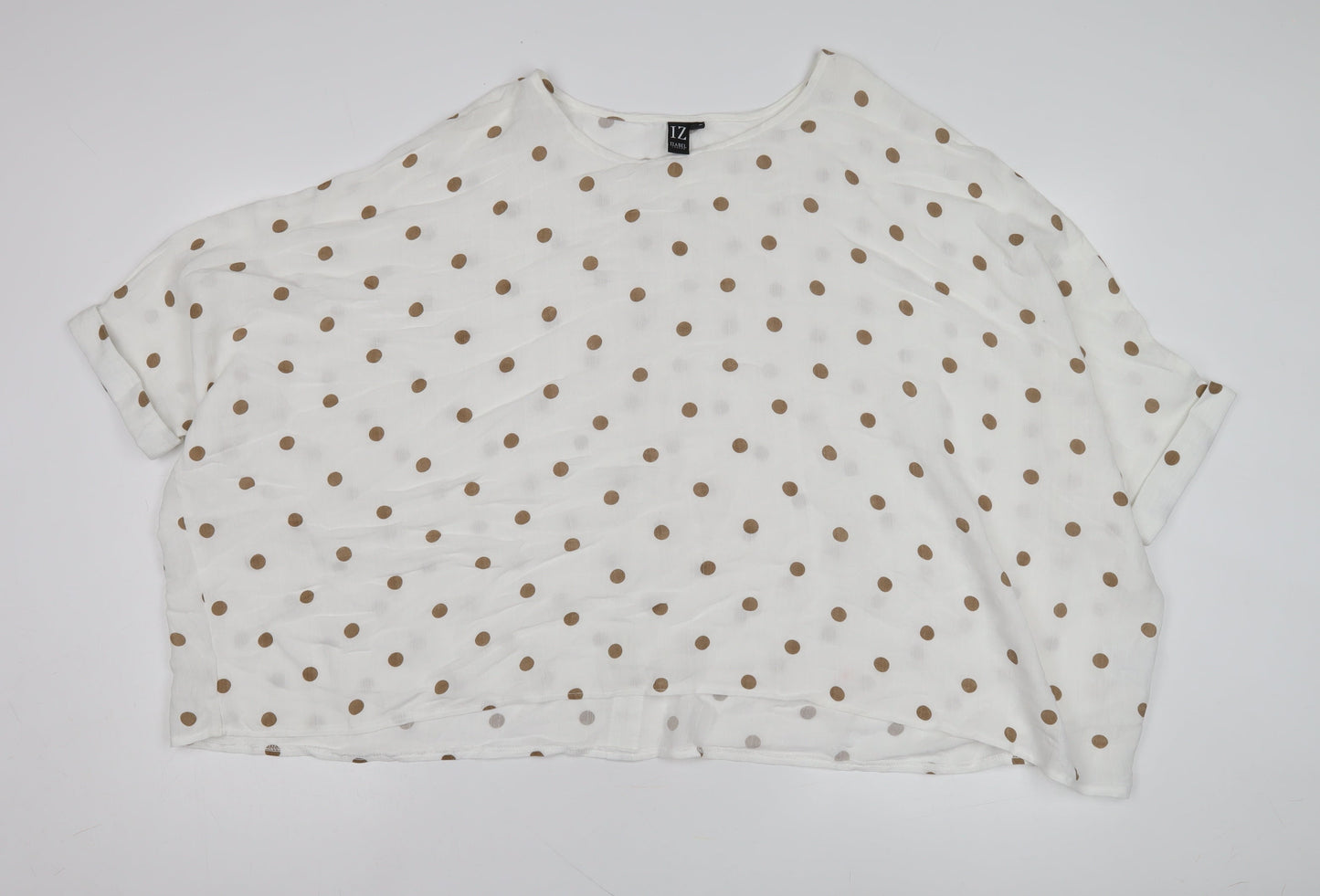 Izabel London Women's White Polka Dot Top Size 14
