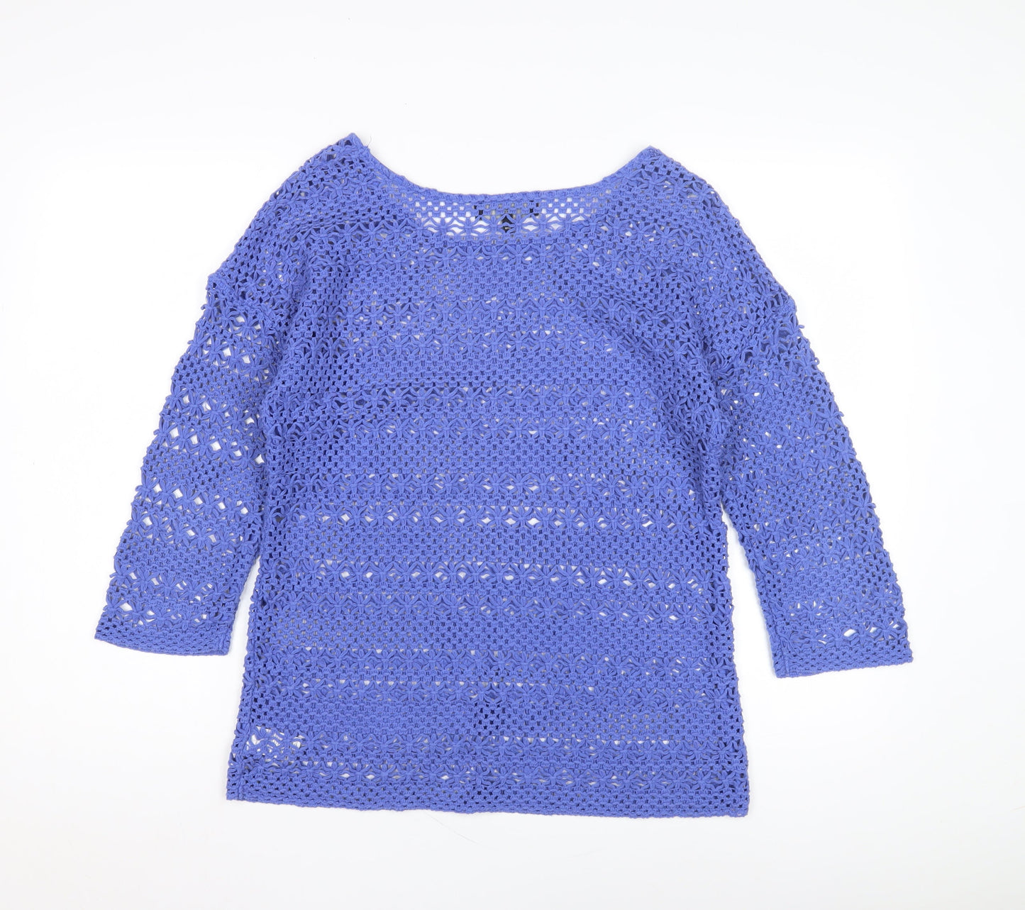 Next Women's Blue Crochet Pullover Jumper Size 10