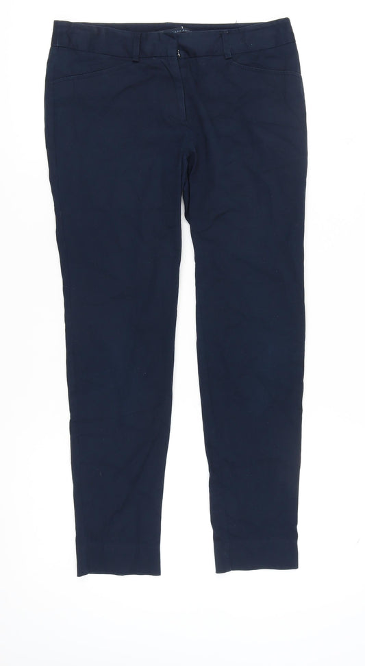 Zara Women's Blue Straight Leg Trousers Size 10