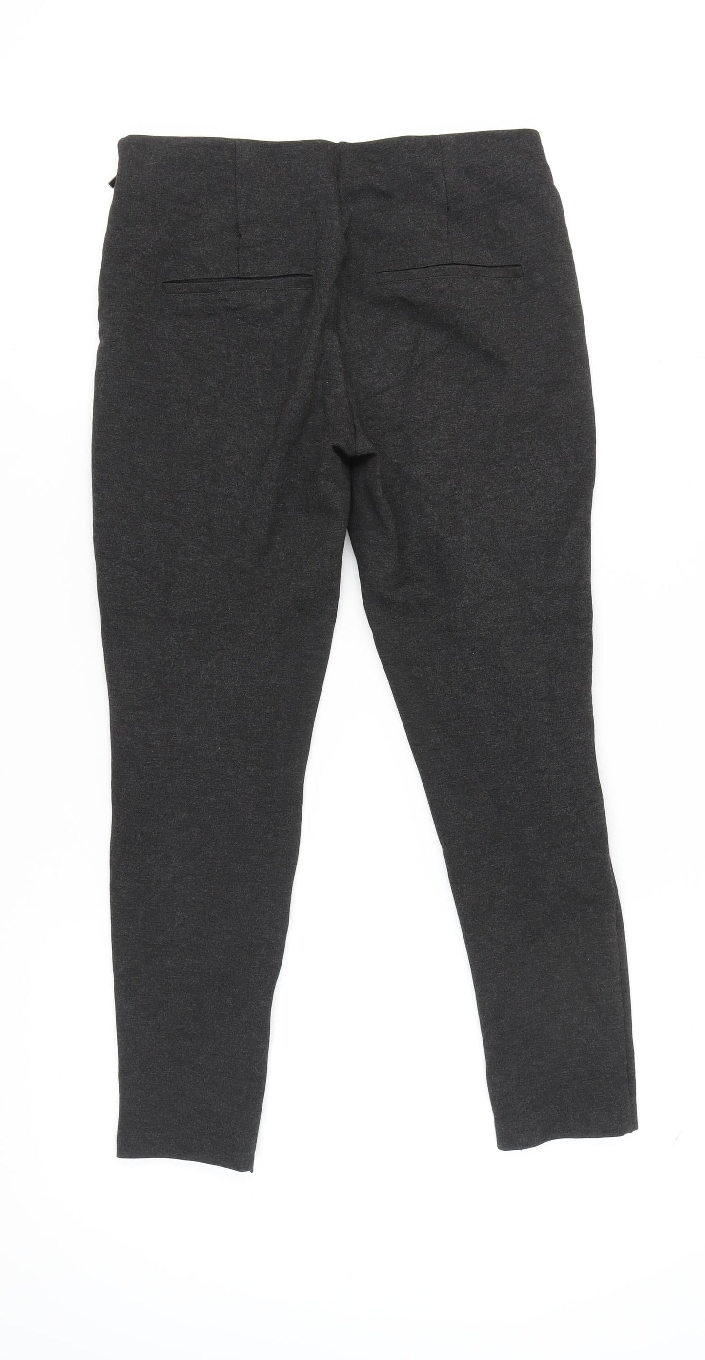 Zara Women Grey L Jersey Mid-Rise Leggings