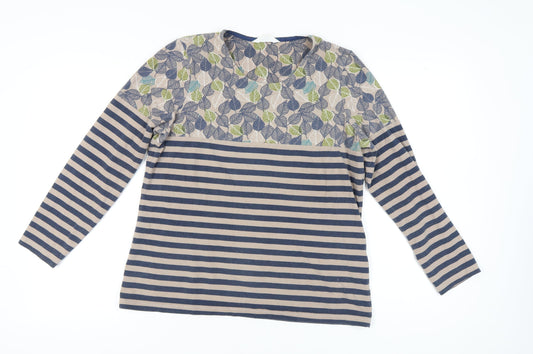 Tulchan Women's Multicoloured Top, Size 16, Striped, Cotton