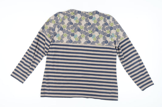 Tulchan Women's Multicoloured Top, Size 16, Striped, Cotton