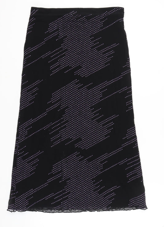 MishMash Designs Women's Black Midi Skirt Size 14