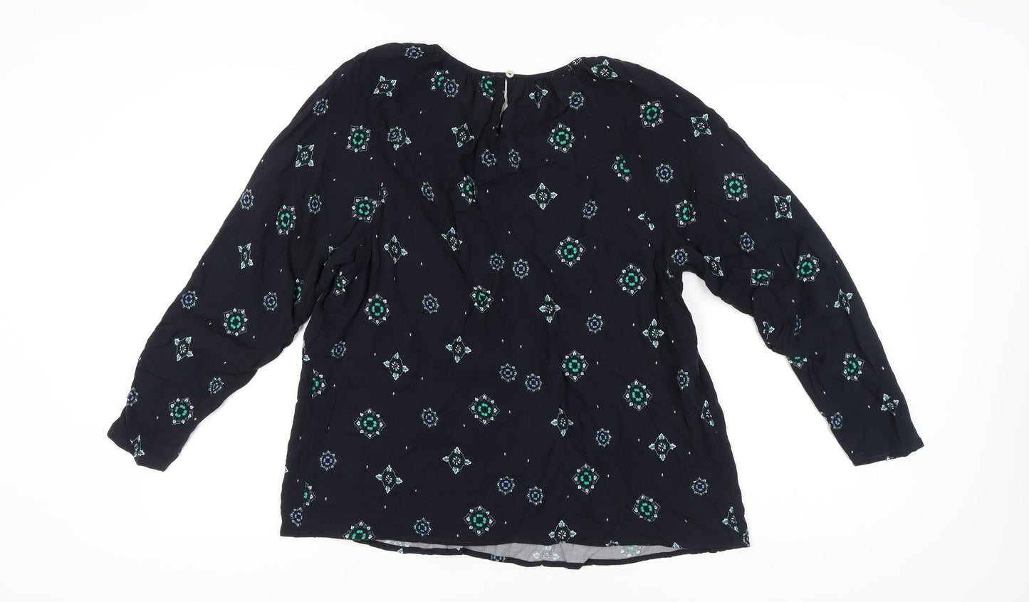 Marks and Spencer Women's Black Geometric Blouse Size 16
