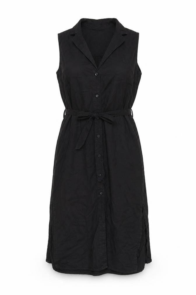 Pepe Jeans Black Sleeveless Womens Collared Dress S
