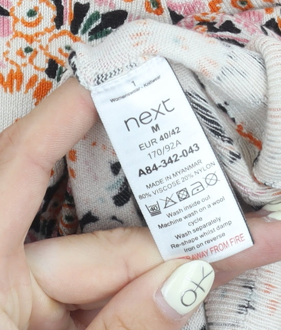 Next Women's Multicoloured Floral Blouse, Size 12, Jersey Style