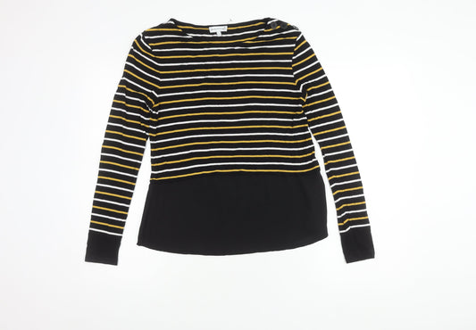 Warehouse Women's Black Striped Top Size 10