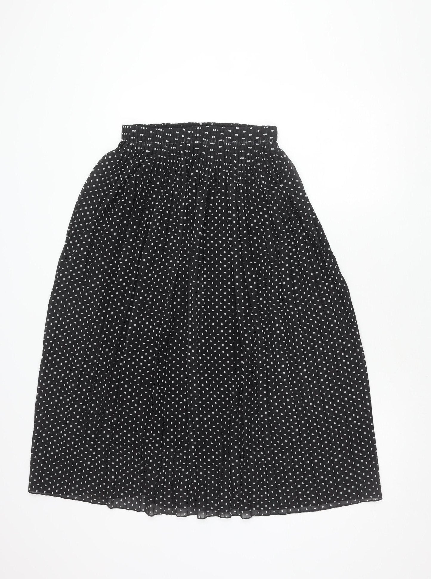 Women's Black Polka Dot Pleated Skirt XL
