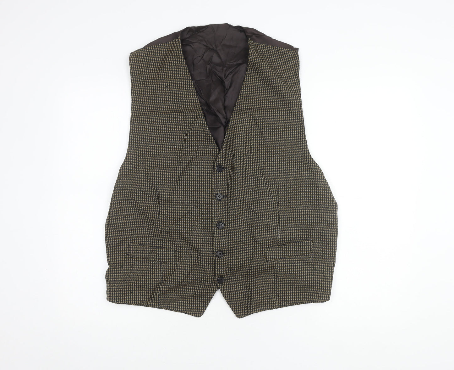 Marks and Spencer Men's XL 44-46" Brown Check Waistcoat