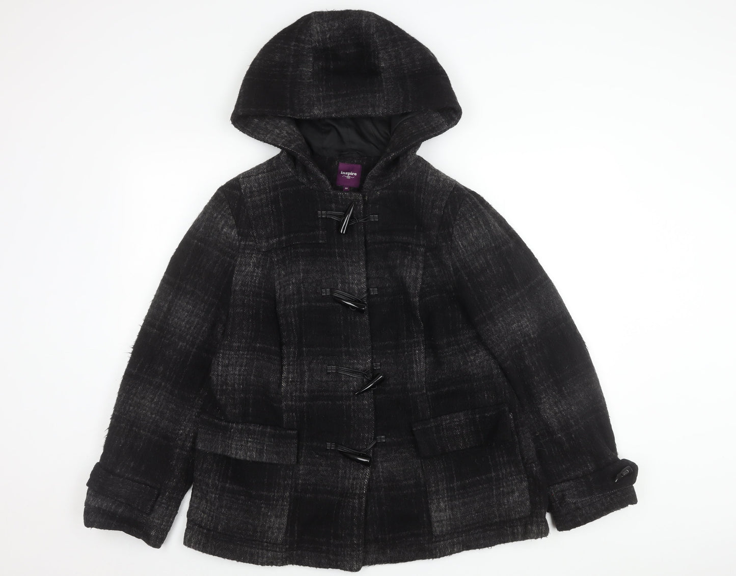 New Look Women's Black Plus Size Duffle Coat