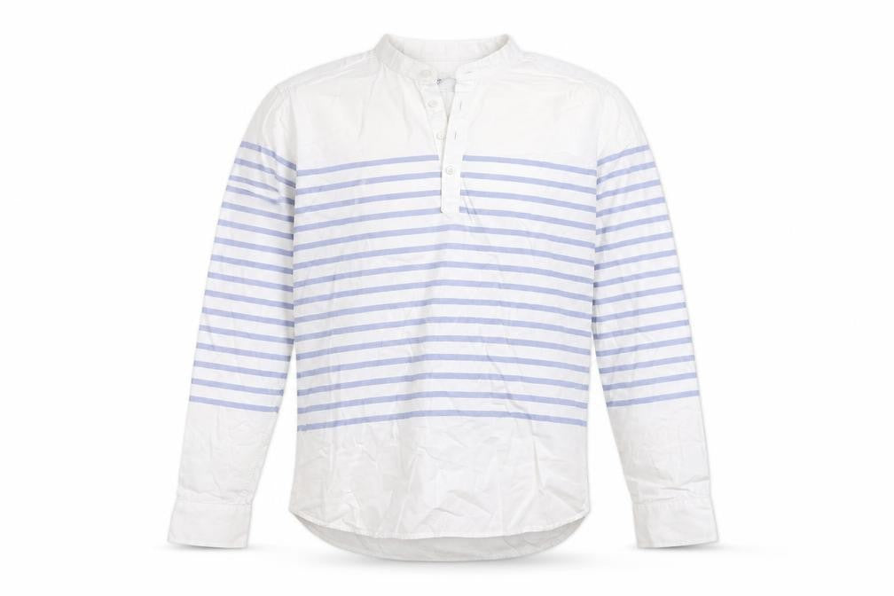 SOFTGREY Men's XL White Striped Shirt