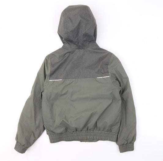 Quechua Boys Green Hooded Windbreaker Jacket, Size 7-8 Years