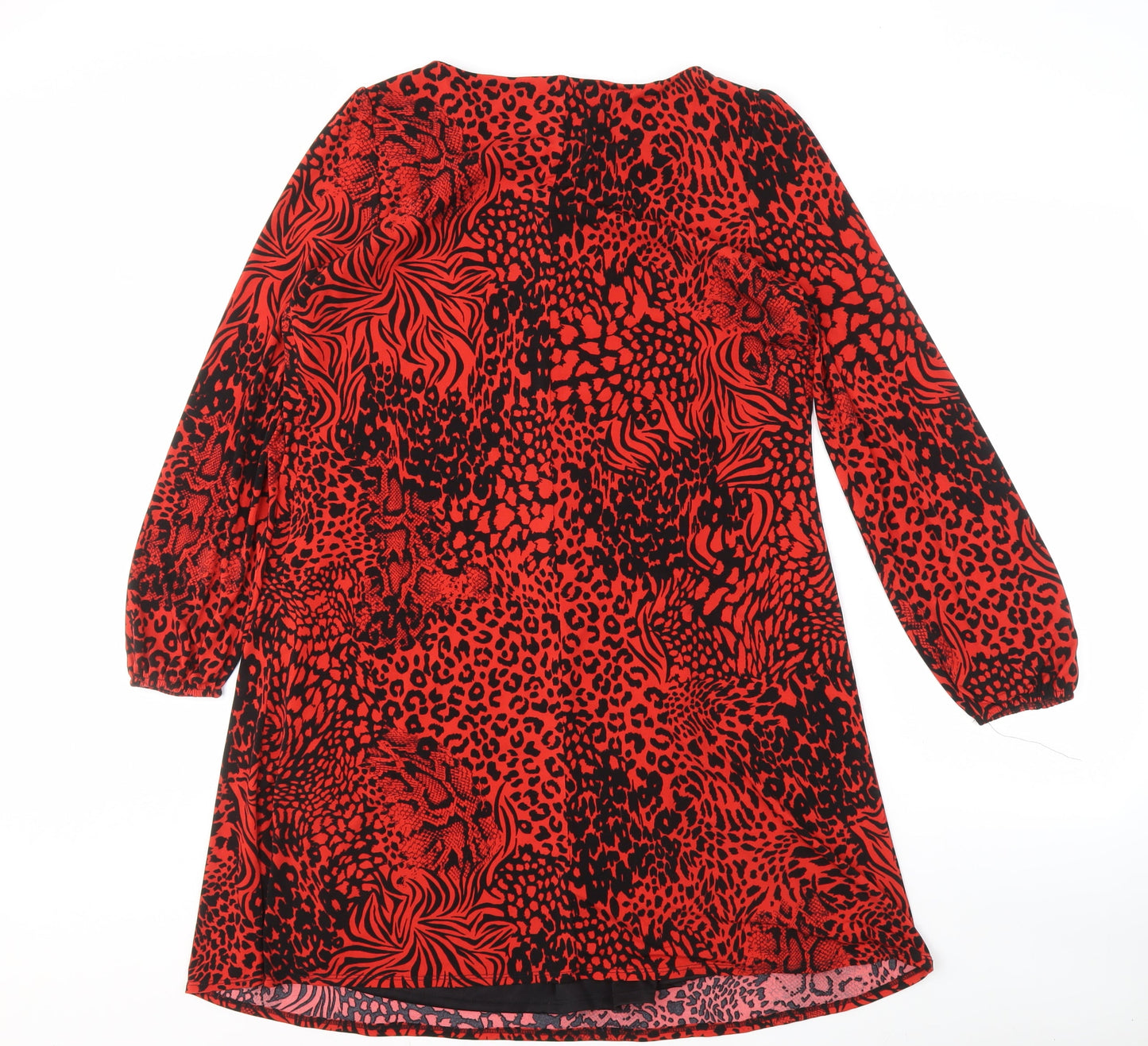 Wallis Women Red Animal Print Shift Dress Size 12