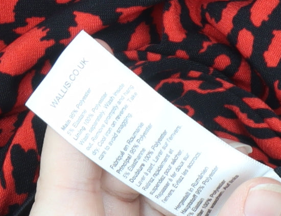 Wallis Women Red Animal Print Shift Dress Size 12