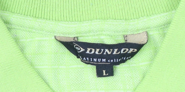 Dunlop Men's Green Polo Shirt Size L