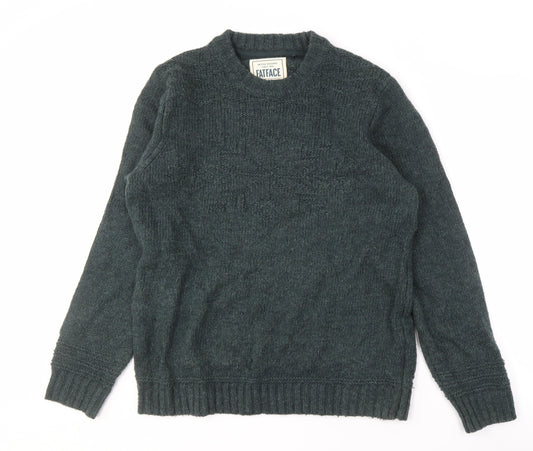 Fatface Men's Green Crew Neck Pullover Jumper L