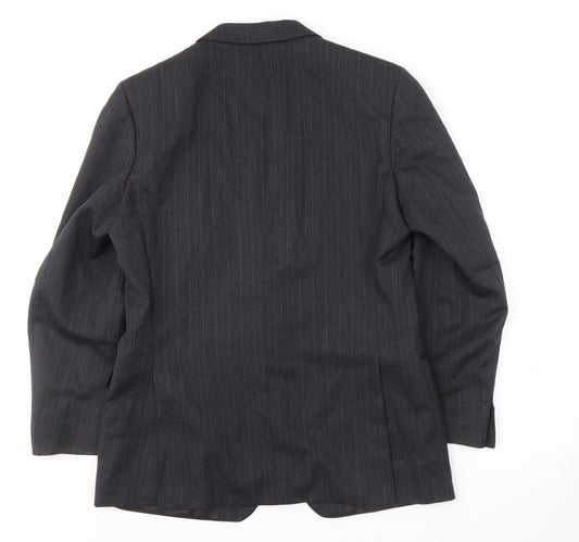 St Michael Men's Grey Striped Blazer, Size M, Business