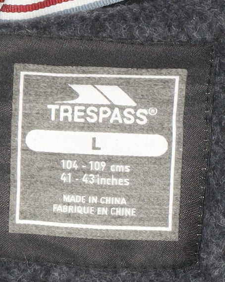 Trespass Men's Grey Hooded Jacket L, Full Zip