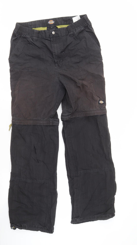 Dickies Men's Black Cargo Trousers, Size 32, Casual Convertible