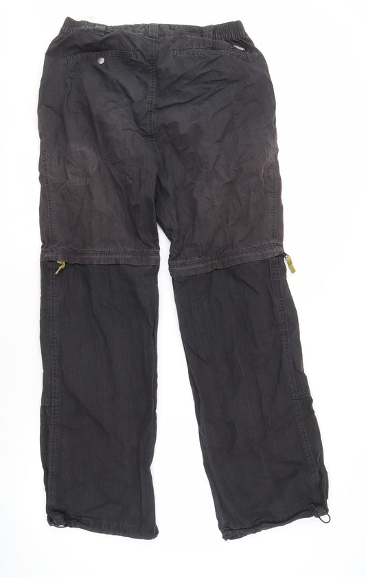 Dickies Men's Black Cargo Trousers, Size 32, Casual Convertible