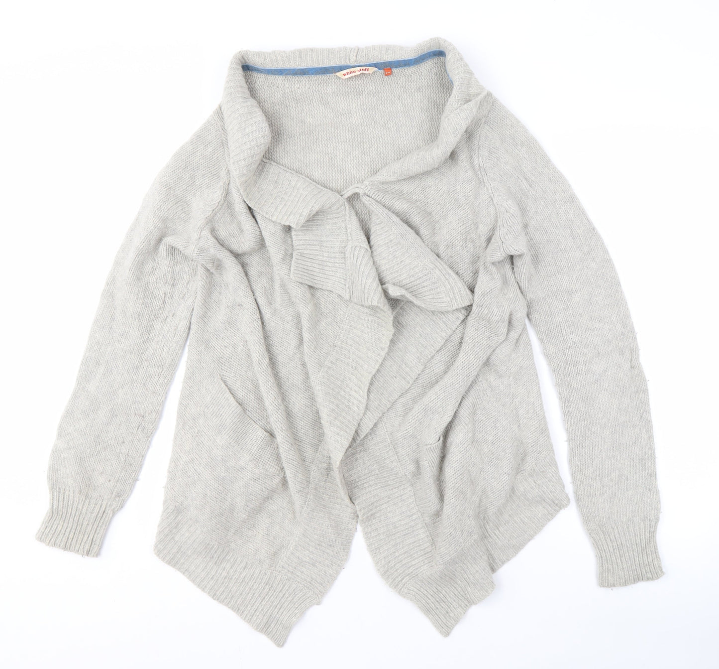 White Stuff Women's Grey Open Front Cardigan Size 14