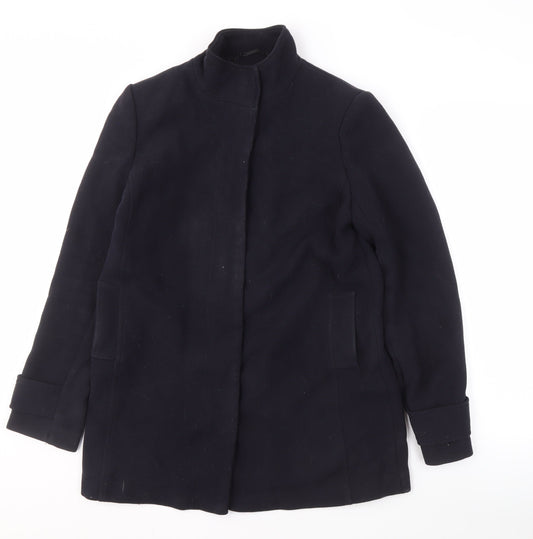 Laura Ashley Women's Black Overcoat, Size 10, Mid-Length