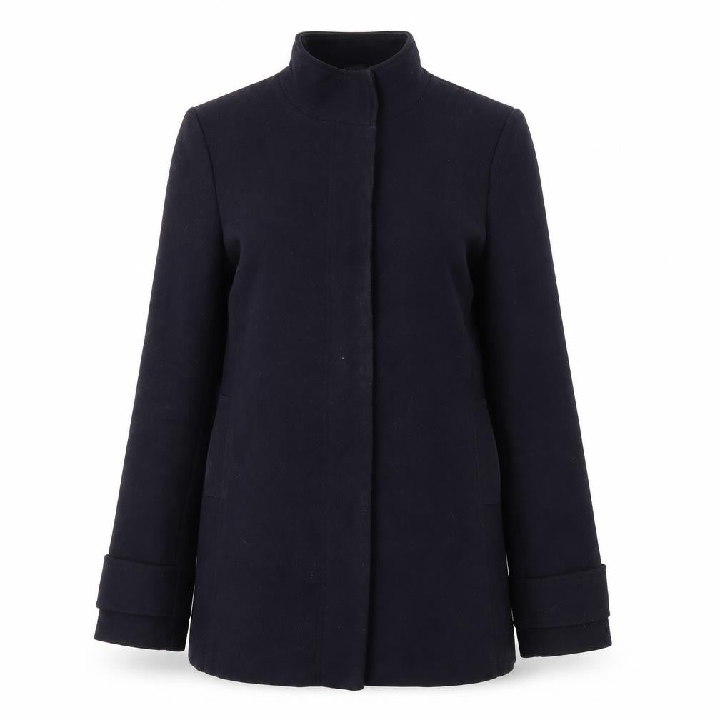 Womens UK Size 10 Regular Laura Ashley Black Polyester Blend Coat