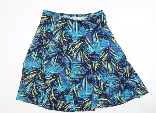 Alexara Women's Blue A-Line Knee Length Skirt