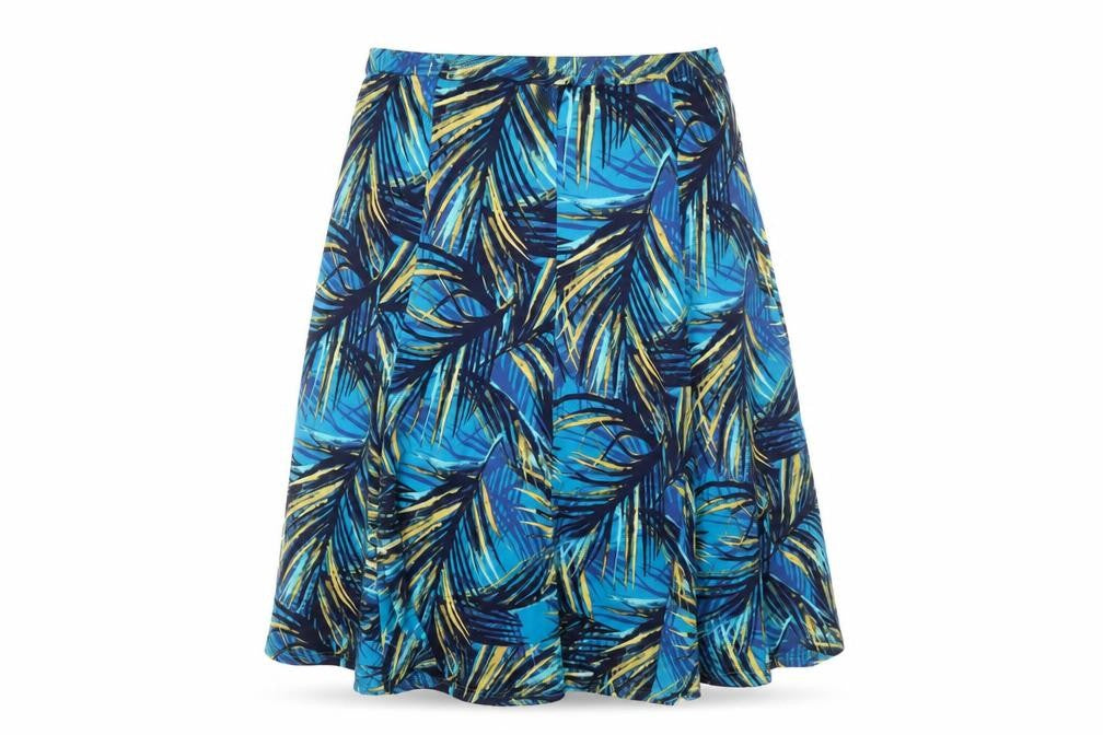 Alexara Women's Blue A-Line Knee Length Skirt