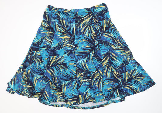 Alexara Women's Blue A-Line Knee Length Skirt