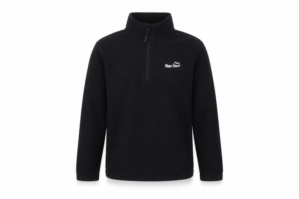 Peter Storm Boys Black Fleece 1/2 Zip Sweatshirt, Size 7-8