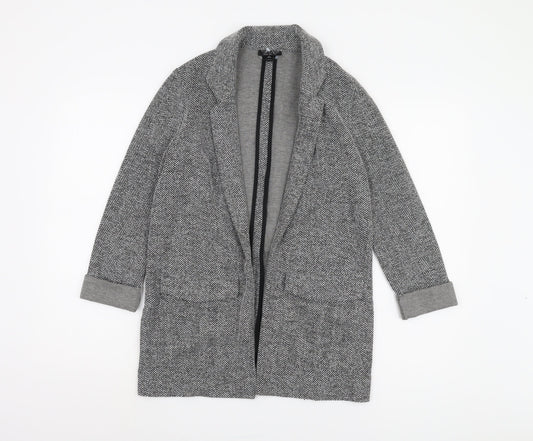 Topshop Grey Herringbone Coatigan, Women's Size 8