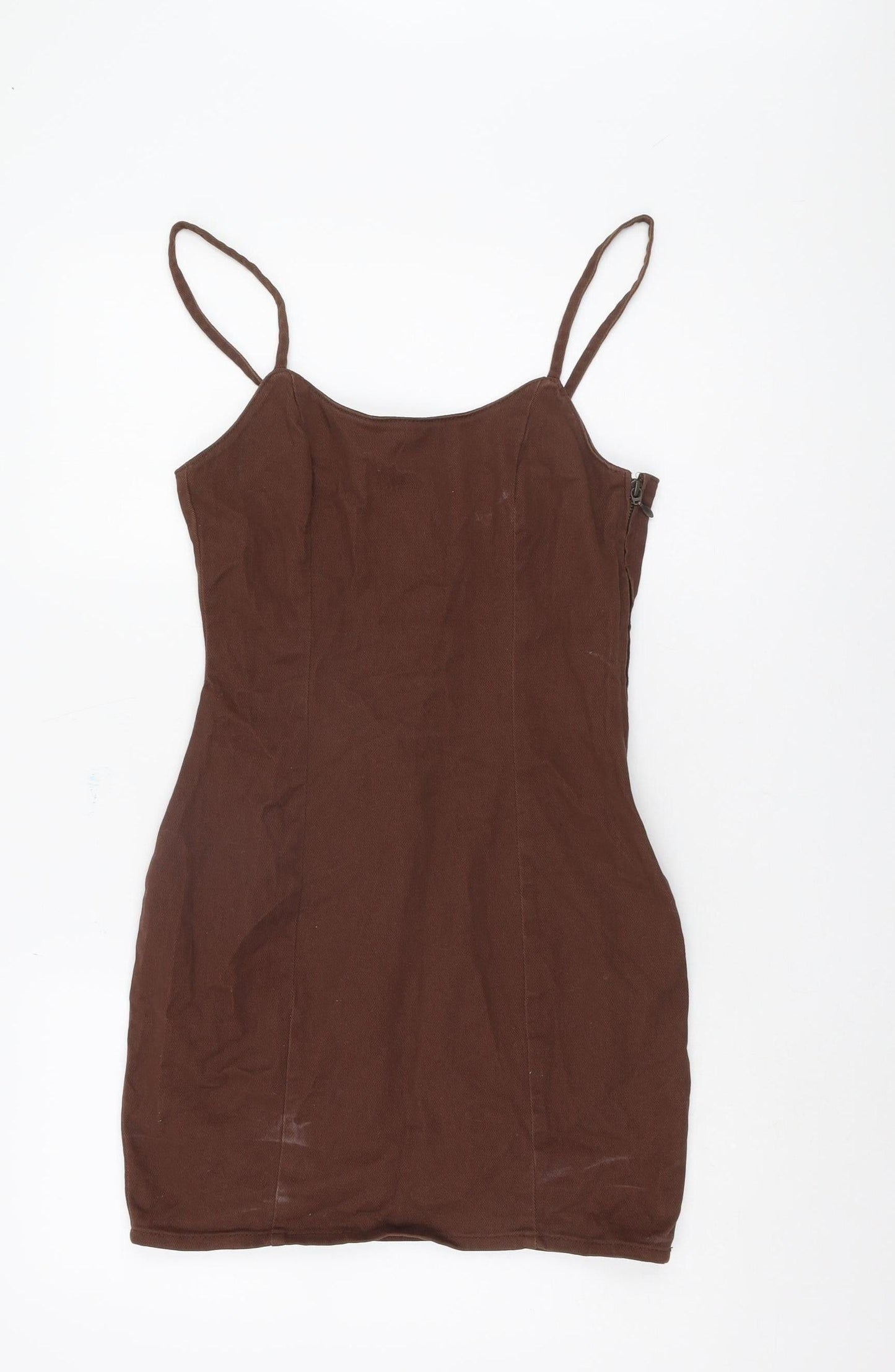 H&M Women Brown Bodycon Dress Size 10 Casual Party