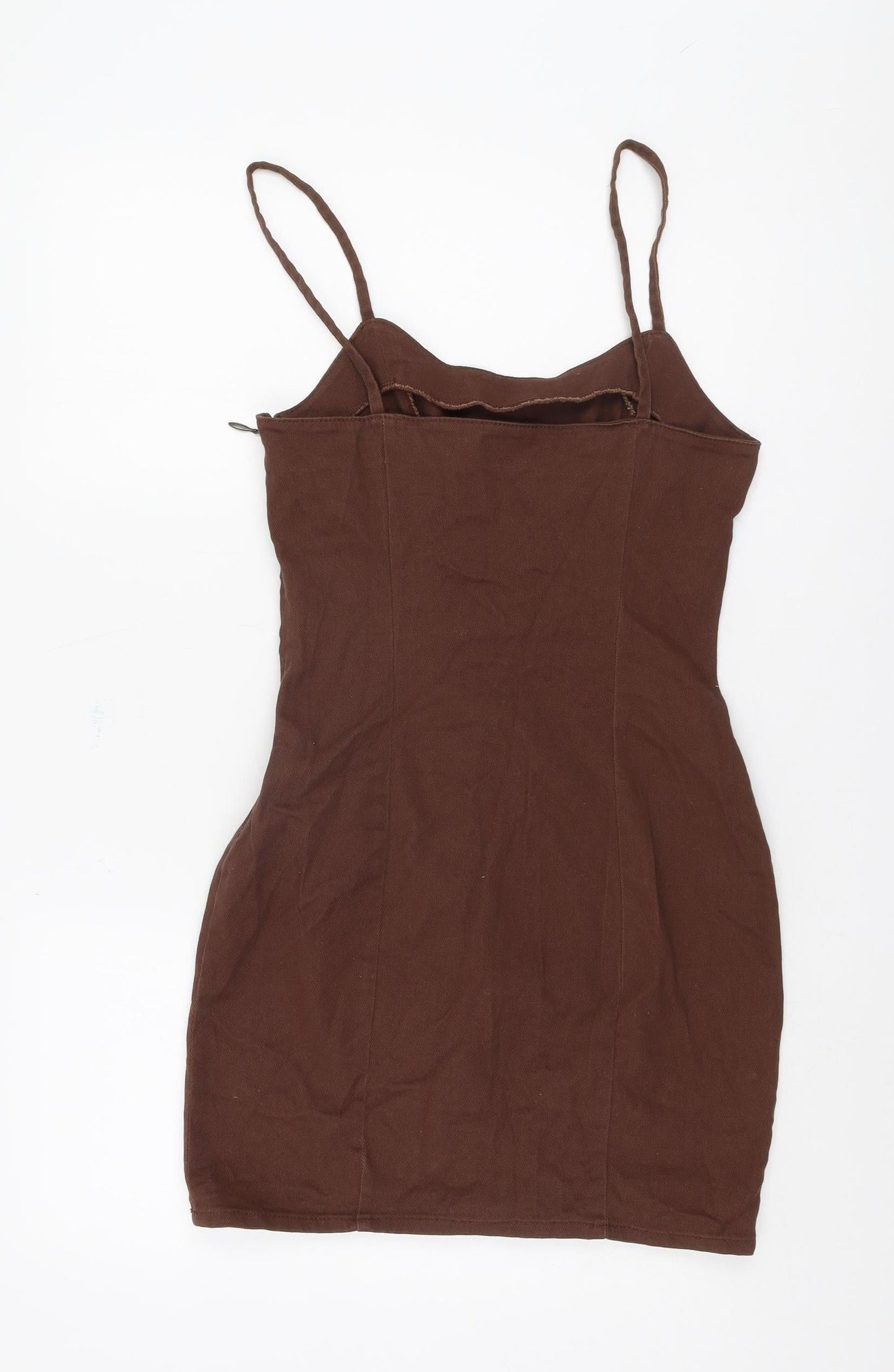 H&M Women Brown Bodycon Dress Size 10 Casual Party