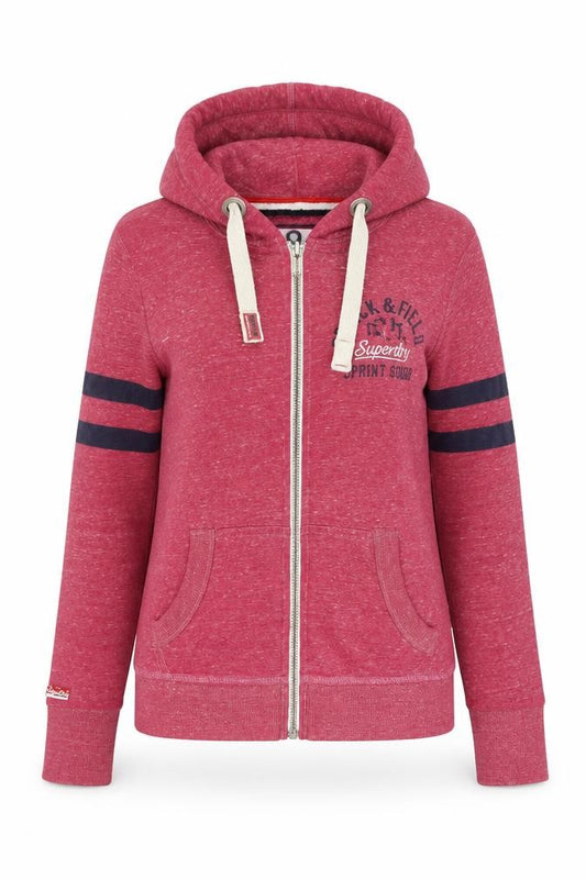 Unisex Adults UK S Regular Superdry Red Full Zip Hoodie