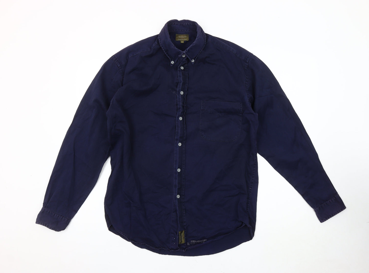 Calvin Klein Men's Navy Cotton Button-Up Shirt M